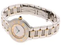 cartier カルティエ マスト21 クォーツ W10073R6 シルバー文字盤 YG/SS  