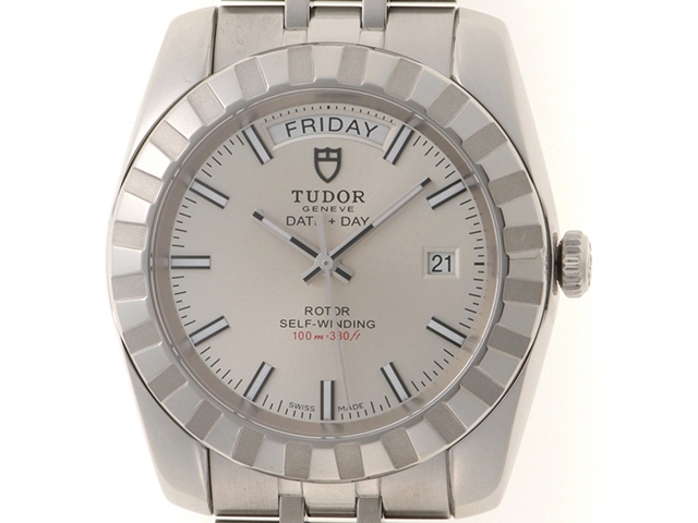TUDOR　チューダー　クラシック　デイデイト　23010　ステンレススチール　シルバー文字盤　メンズ　腕時計（2148103657962）【200】C