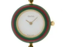 GUCCI　グッチ　チェンジベゼル　11/12.2　クオーツ　レディース　GP　ホワイト【434】