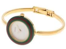 GUCCI　グッチ　チェンジベゼル　11/12.2　クオーツ　レディース　GP　ホワイト【434】