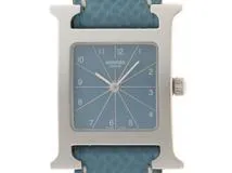 HERMES エルメス Hウォッチ HH1.210 ブルー文字盤/ブルーレザー