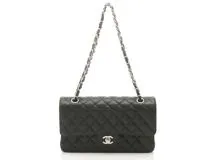 CHANEL シャネル　マトラッセWフラップ25Wチェーンショルダー　ブラック　SV　キャビア 　A01112【431】2148103658471