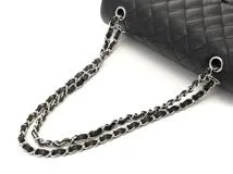 CHANEL シャネル　マトラッセWフラップ25Wチェーンショルダー　ブラック　SV　キャビア 　A01112【431】2148103658471