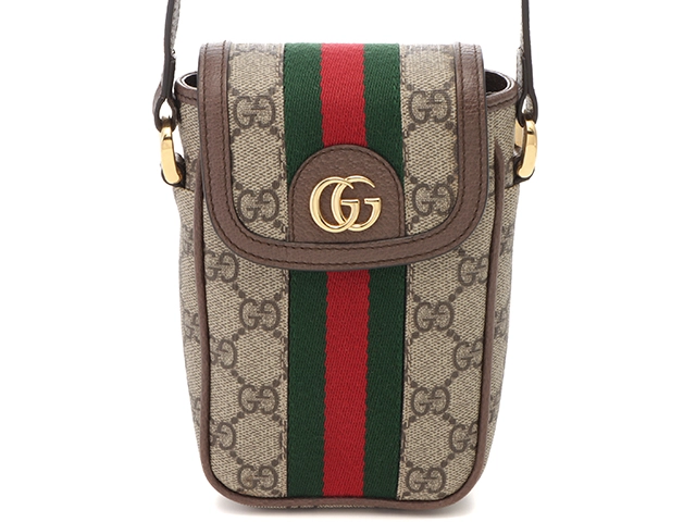 GUCCI グッチ ショルダーバッグ オフィディアGG スプリーム フォンポーチ ベージュ カーフ PVC【472】HG  の購入なら「質」の大黒屋（公式）