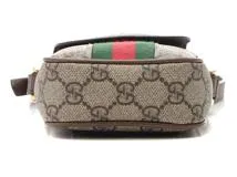 GUCCI　グッチ　ショルダーバッグ　オフィディアGG　スプリーム　フォンポーチ　ベージュ　カーフ　PVC【472】HG