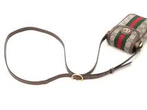 GUCCI　グッチ　ショルダーバッグ　オフィディアGG　スプリーム　フォンポーチ　ベージュ　カーフ　PVC【472】HG