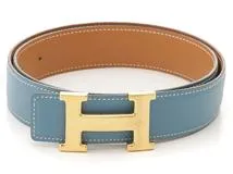 HERMES エルメス Hベルト サイズ75 32mm ブルージーン
