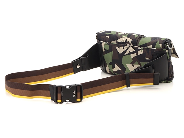 【大黒屋ECサイト・店頭限定】FENDI　フェンディ　カモフラージュ　バゲット　グリーン/マルチ　ナイロン/レザー　7VA472【433】2143300226966
