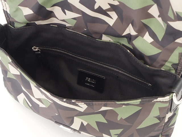 【大黒屋ECサイト・店頭限定】FENDI　フェンディ　カモフラージュ　バゲット　グリーン/マルチ　ナイロン/レザー　7VA472【433】2143300226966