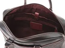 COACH コーチ シグネチャー ブリーフケース ビジネスバッグ ブラック オックスブラッド コーティングキャンバス レザー【473】