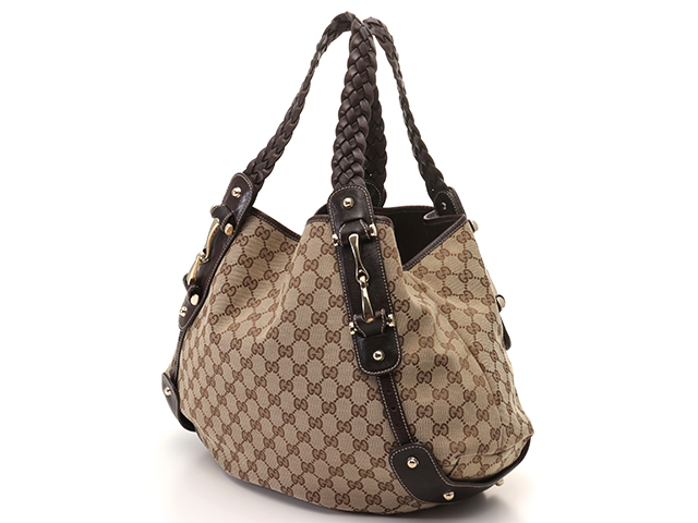 GUCCI グッチ ホースビット トートバッグ GGキャンバス レザー