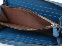 BOTTEGA VENETA ボッテガ・ヴェネタ イントレチャート ラウンド長財布 ブルー レザー【473】