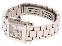 Chopard  ショパール 時計 ハッピースポーツ スクエア ムーンスター 27/8893-23 ホワイトシェル文字盤 SS クォーツ レディース（2148103660801）M【200】