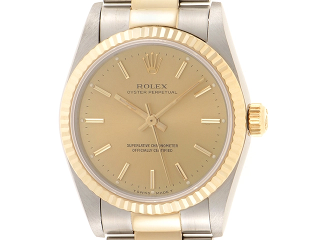 Rolex 美品 67513 18Kゴールドコンビ シャンパン 31mm 腕時計 W番 ROLEX ロレックス 67513 オイスターパーペチュアル31mm