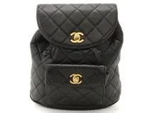 CHANEL シャネル マトラッセリュックサック ブラック×GP ラムスキン