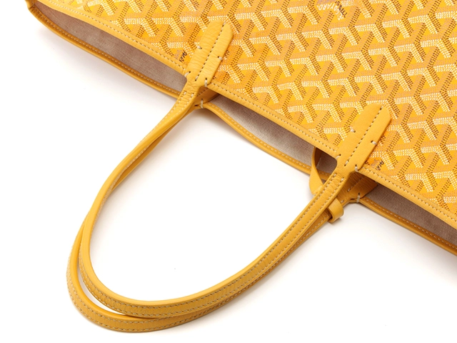 GOYARD ゴヤール サンルイPM イエロー PVC カドヤブレ バッグ【472】YI