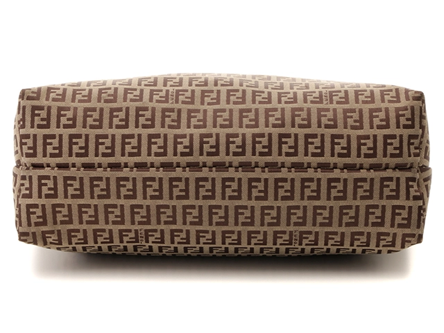 FENDI　フェンディ　ズッキーノ　トートバッグ　ベージュ　ブラウン　キャンバス 　レザー　8BH023【472】HG