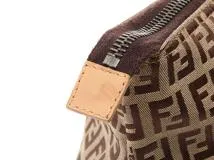FENDI　フェンディ　ズッキーノ　トートバッグ　ベージュ　ブラウン　キャンバス 　レザー　8BH023【472】HG