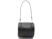 BVLGARI ブルガリ B-ZERO1 筒型ハンドバッグ ブラック レザー【431 
