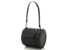 BVLGARI ブルガリ B-ZERO1 筒型ハンドバッグ ブラック レザー