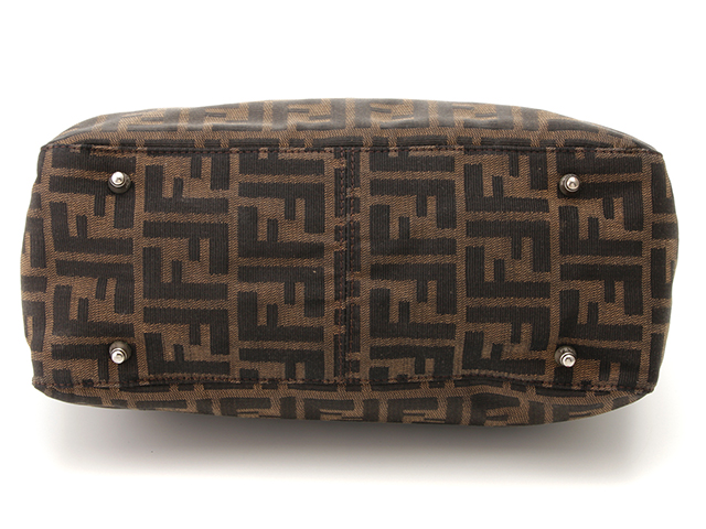 FENDI フェンディ ズッカハンドバッグ ベージュ ダークブラウン
