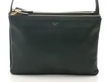 CELINE セリーヌ トリオバッグラージ グリーン レザー ショルダーバッグ【431】 の購入なら「質」の大黒屋（公式）