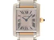 CARTIER カルティエ タンクフランセーズ SM W51027Q4 クォーツ ステンレス/ゴールド レディース ピンクシェル 【432】2148103663086