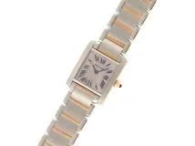 CARTIER カルティエ タンクフランセーズ SM W51027Q4 クォーツ ステンレス/ゴールド レディース ピンクシェル 【432】2148103663086