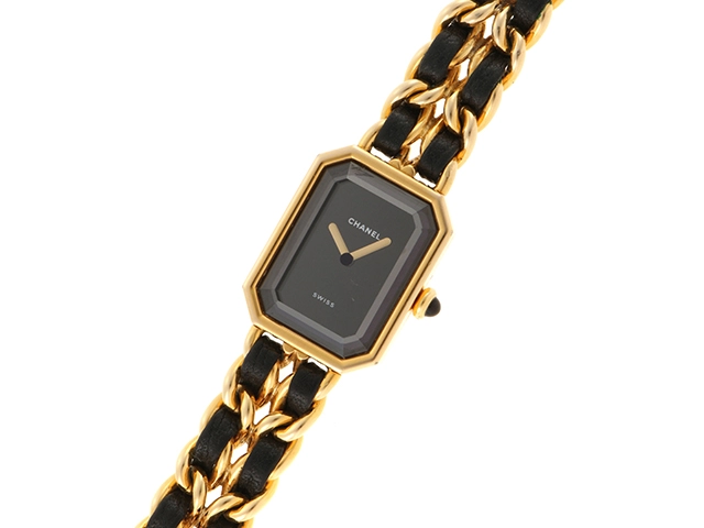 CHANEL シャネル プルミエールＬ H0001 ゴールドメッキ / 革　レディース　クオーツ時計　【432】　2148103663390