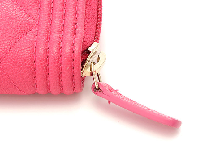 CHANEL シャネル ボーイシャネル ジップコインパース ピンク