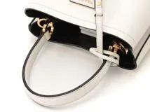 PRADA プラダ パニエ スモール ホワイト／ブラック サフィアーノ 1BA217【430】2148103663864