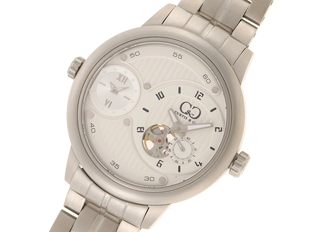 CURTIS&Co. カーティス&シーオー ビッグタイムパスポート SSW52 SS ステンレススチール ホワイト文字盤 オートマチック 【460】 2148103664786