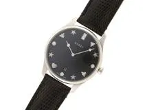 GUCCI グッチ Gタイムレス 126.4 SS/革 クォーツ式 ブラック