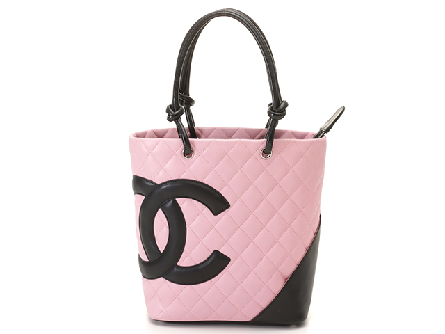 CHANEL シャネル カンボンラインミディアムトート ピンク ブラック 【431】2148103665233 の購入なら「質」の大黒屋（公式）