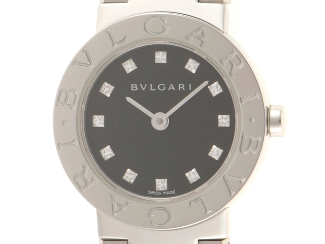 BVLGARI ブルガリ ブルガリ・ブルガリ BB23S SS ステンレススチール ブラック12P ダイヤ クォーツ レディース  【460】2148103666322 の購入なら「質」の大黒屋（公式）