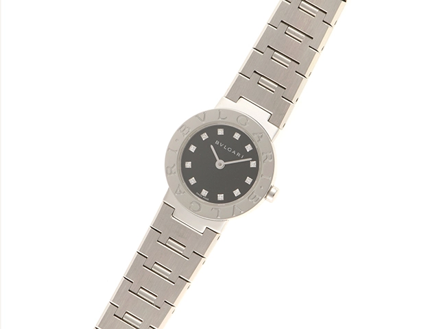 BVLGARI ブルガリ ブルガリ･ブルガリ BB23S SS ステンレススチール ブラック12P ダイヤ クォーツ レディース 【460】2148103666322