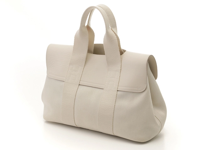 HERMES エルメス ハンドバッグ ヴァルパライソPM トワルシェブロン/レザー アイボリー 433