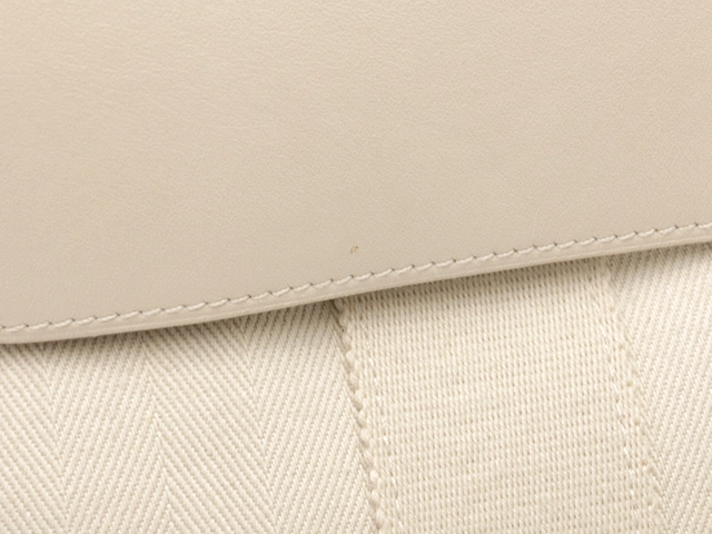 HERMES エルメス ハンドバッグ ヴァルパライソPM トワルシェブロン/レザー アイボリー 433