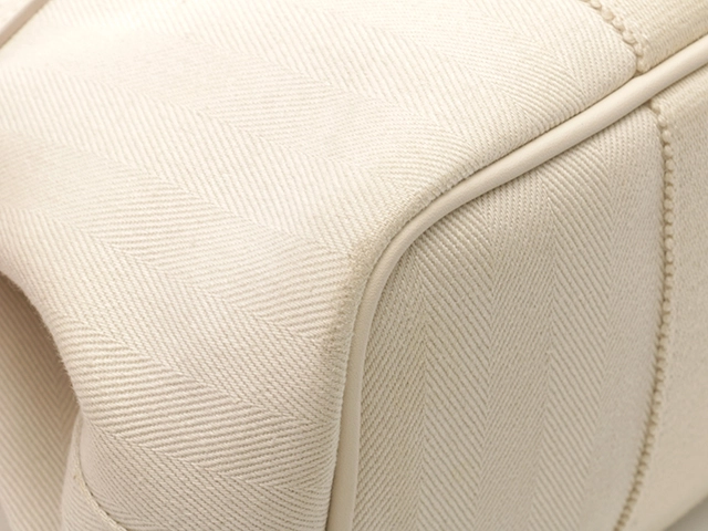 HERMES エルメス ハンドバッグ ヴァルパライソPM トワルシェブロン/レザー アイボリー 433