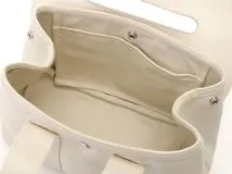 HERMES　エルメス　 ハンドバッグ  ヴァルパライソＰＭ　トワルシェブロン/レザー　アイボリー　433