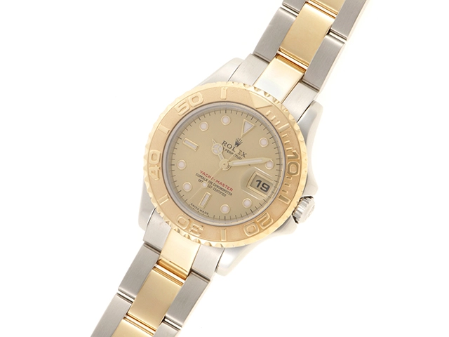 A番 ROLEX ロレックス 時計 ヨットマスター 169623 シャンパンゴールド文字盤 YG/SS 自動巻き レディース（2148103666612）M【200】