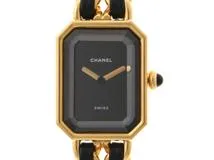 CHANEL シャネル　プルミエールL　H0001　GP/SS/革　ブラック　レディース　クォーツ2148103666698【432】
