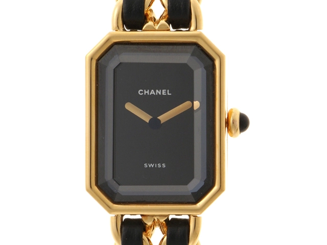 CHANEL シャネル　プルミエールL　H0001　GP/SS/革　ブラック　レディース　クォーツ2148103666698【432】