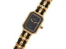 CHANEL シャネル　プルミエールL　H0001　GP/SS/革　ブラック　レディース　クォーツ2148103666698【432】