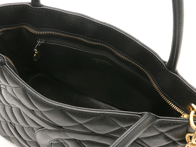 CHANEL シャネル 復刻トートバッグ ブラック キャビアスキン【471】A