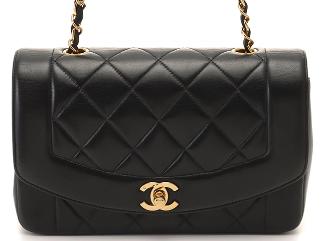 CHANEL シャネル ダイアナ マトラッセ22 チェーンショルダー ブラック/GP ラムスキン 2148103668036【432】  の購入なら「質」の大黒屋（公式）