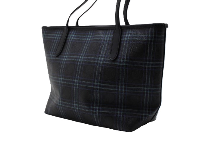 代引き手数料無料 シグネチャー コーチ COACH チェック F80032 トートバッグ バッグ