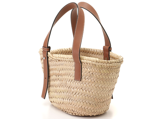 美品 ロエベバスケットバッグ スモール ナチュラルタン 収納袋付き