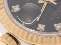 ROLEX　ロレックス　デイトジャスト 旧10PD　69173G  ブラック文字盤/YG/SS　【471】N