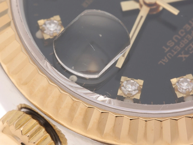 ROLEX　ロレックス　デイトジャスト 旧10PD　69173G  ブラック文字盤/YG/SS　【471】N